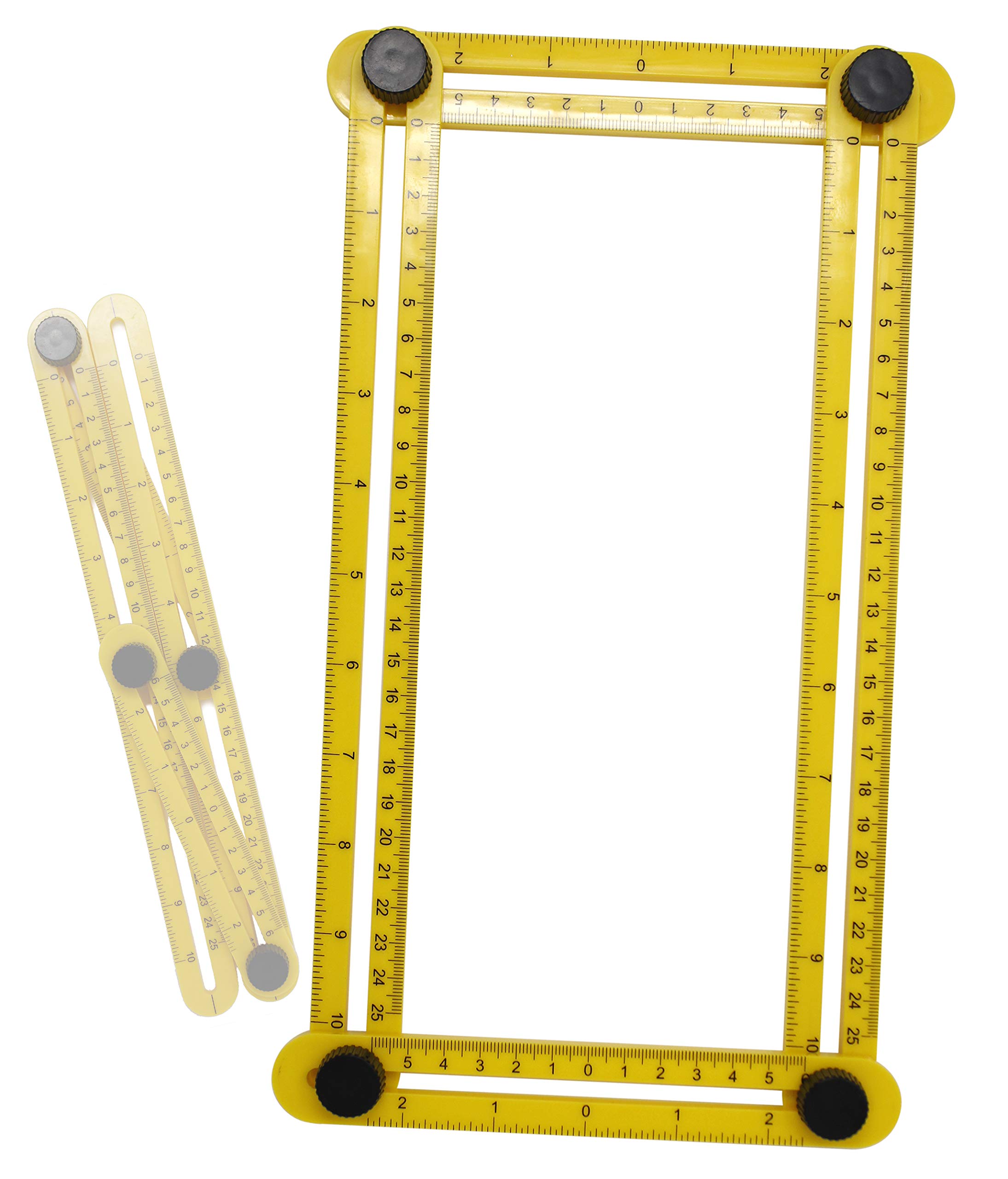 Règle multi-angle réglable jaune outil de mesure quatre supports VViViViD pour gabarit