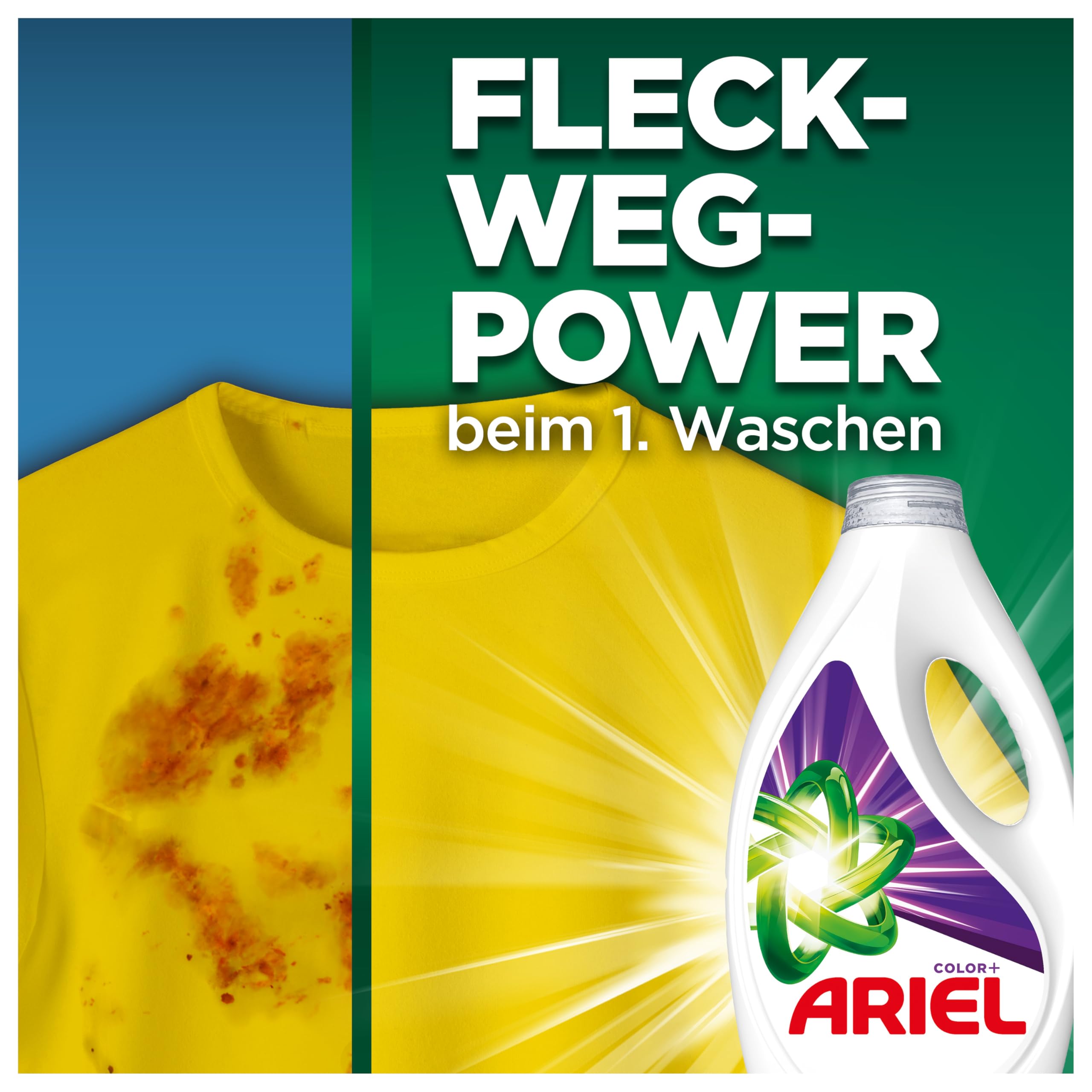 Ariel Detergente líquido, 80 lavados Color Plus, potente eliminación de manchas en solo 1 lavado, incluso en ciclos de lavado en frío (Paquete de 2)