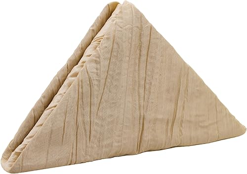 YOUR CHAIR COVERS - Paquete de 10 servilletas de tela de tafetán arrugadas de 20 pulgadas, color champán, de gran tamaño, doble plegado y