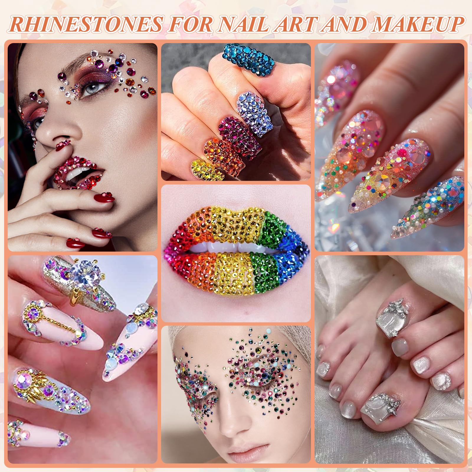 24000+ Pièce Strass, 24 Couleurs 3mm Bedazzling Kit pour les Loisirs Créatifs, DIY sur Textiles, Tasses, Cadres Photo, Coques de Téléphone et Livres, Strass a Coller pour Nail Art et Maquillage