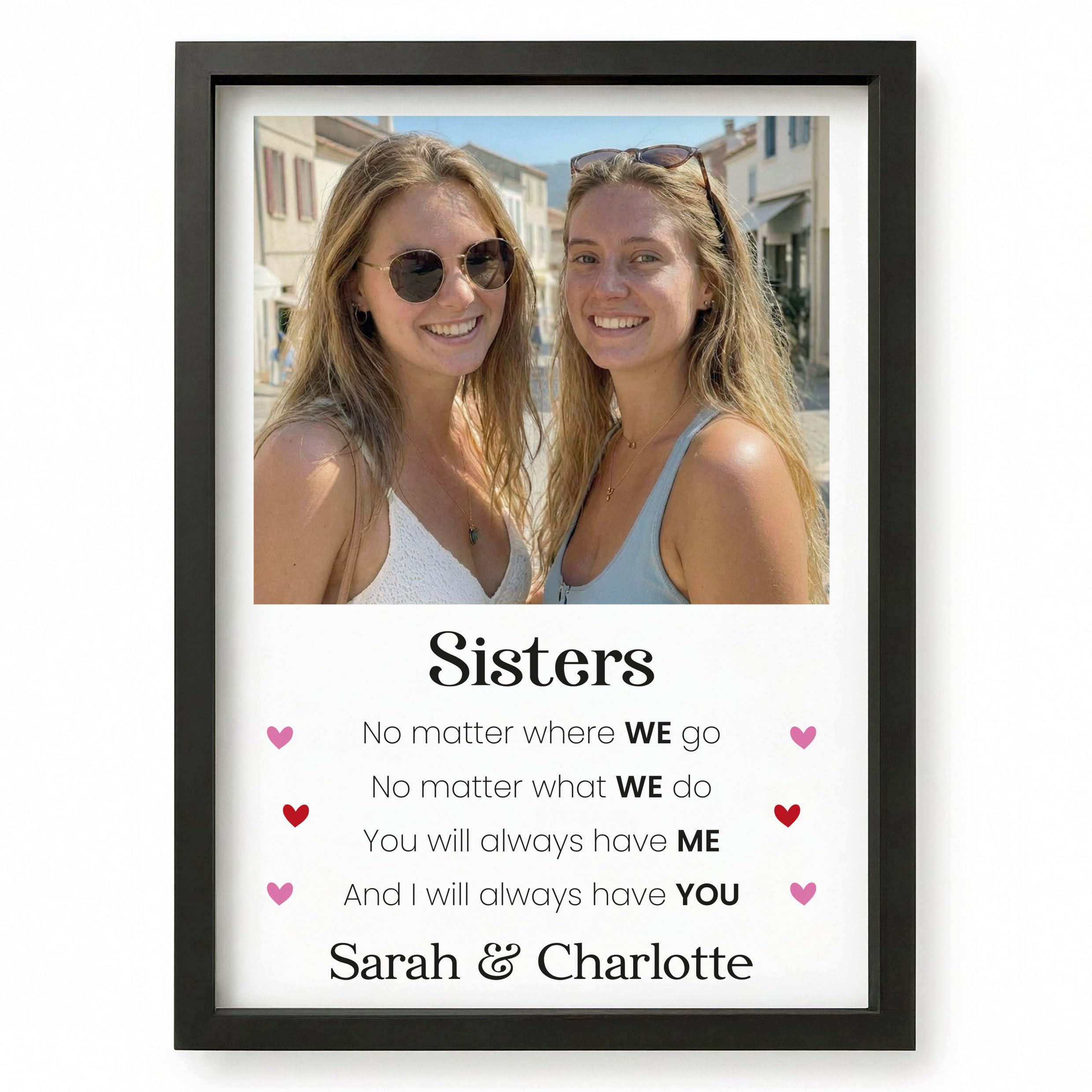 Beecreative Sister Gifts, Personalised Photo Gifts For Sister, A4 and A5 Poster Prints