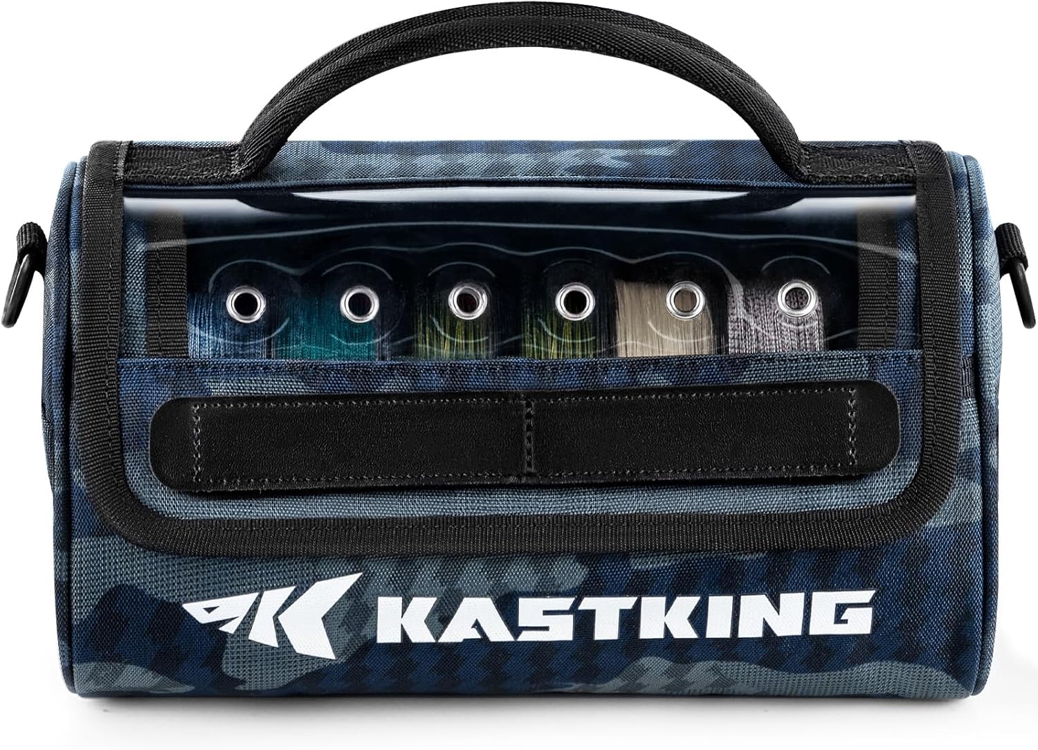 KastKing BaitSpace Line Management Bag, Fishing Line Storage Bag with Water Resistant Nylon, Clear View Window, Removable Divider, Tangle-free Leader Line Holder