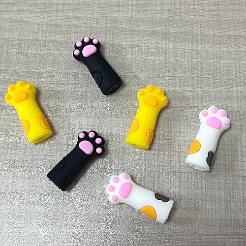 Miniatura 20 de SPANSEE 6 tapones para agujas de tejer con patas de gato, protectores de punto de aguja de tejer, tapón de puntada, aguja de atención, accesorios