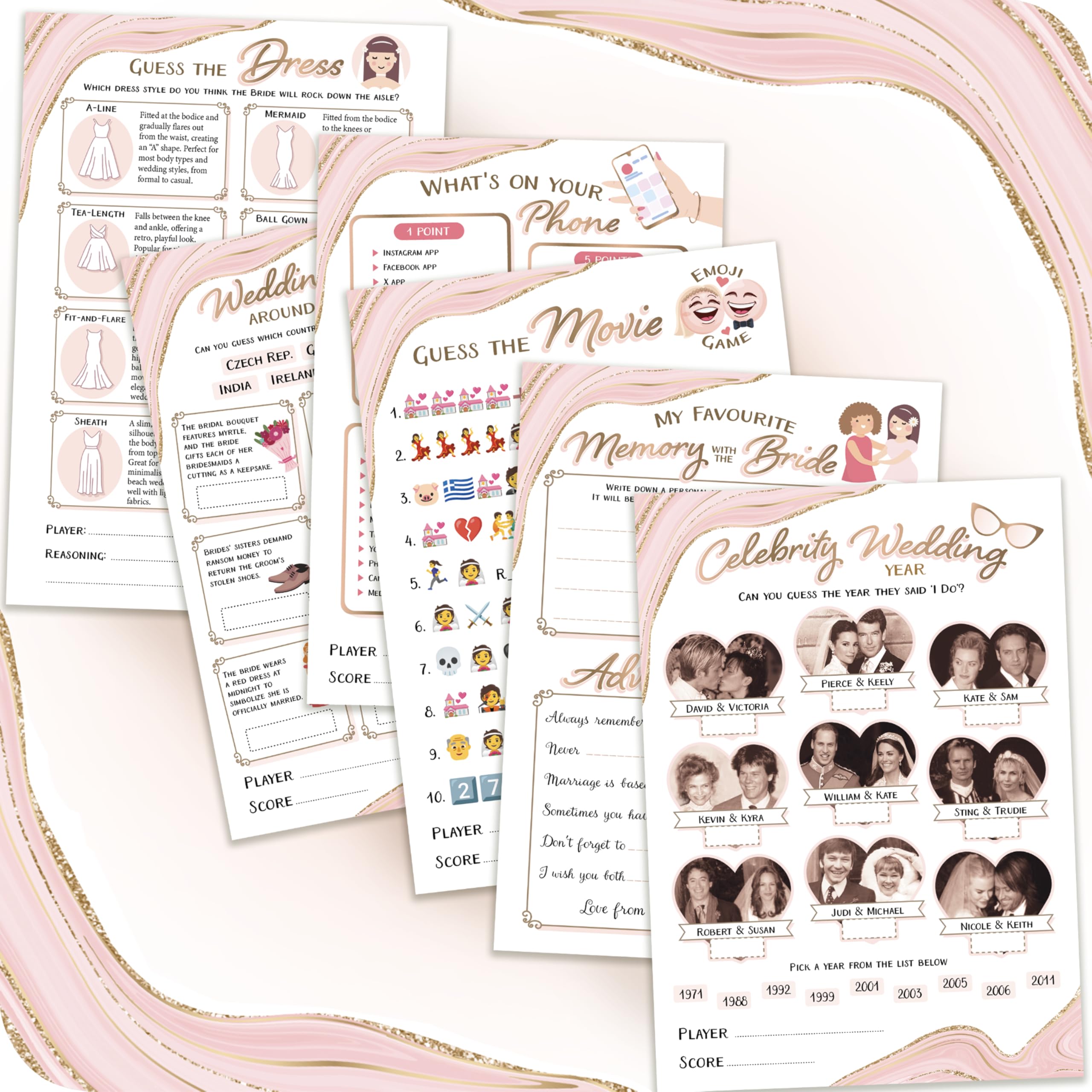 Rose Gold Hen Party Games (7 Fun & Elegant Games for 12 Guests), Classy Bachelorette