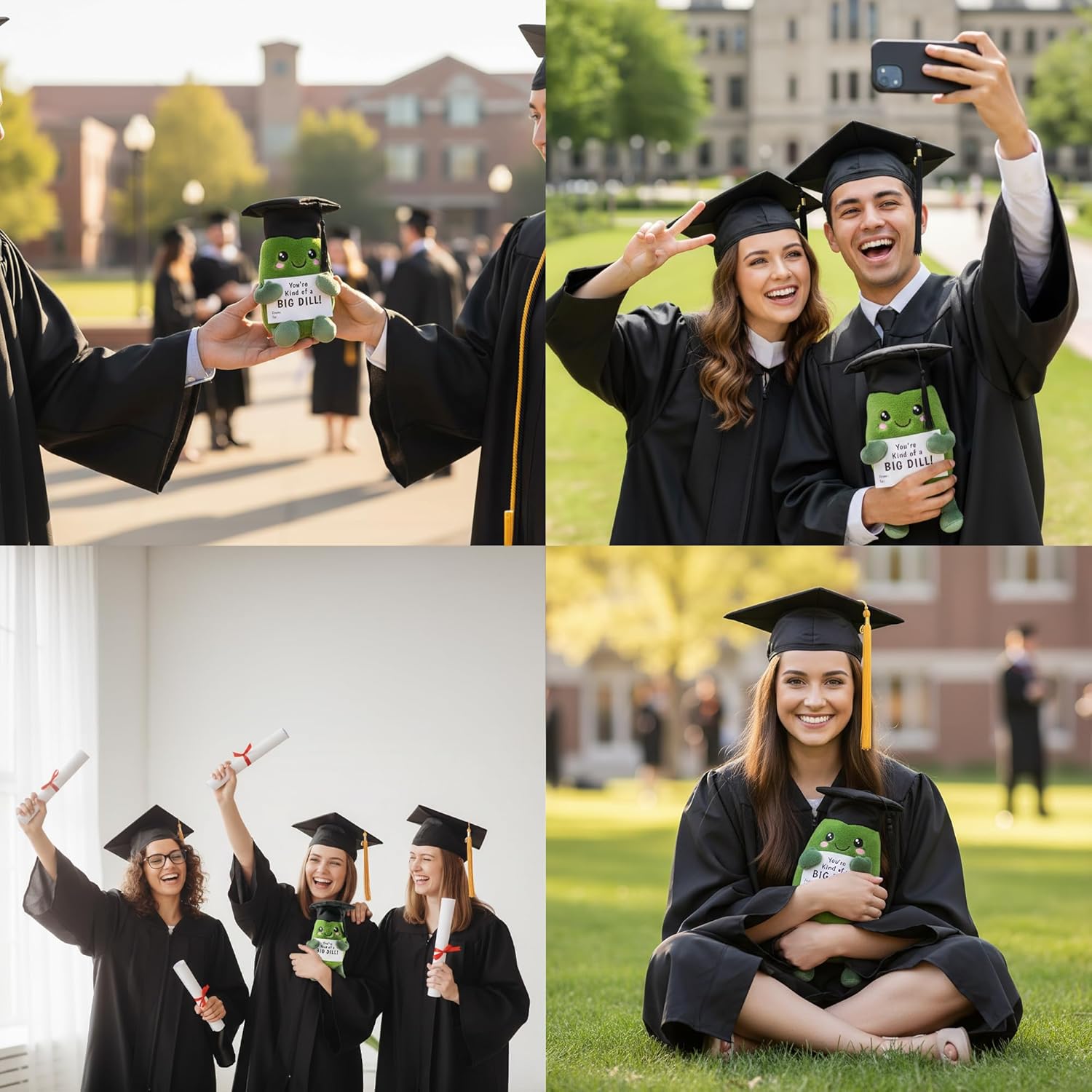 Primo Lines 2026 Graduation Pickle Doll – 7" Plush with Graduation Cap & Gift Card, Funny Encouragement Gift for Class of 2026, Stress Relief Plush for All Ages