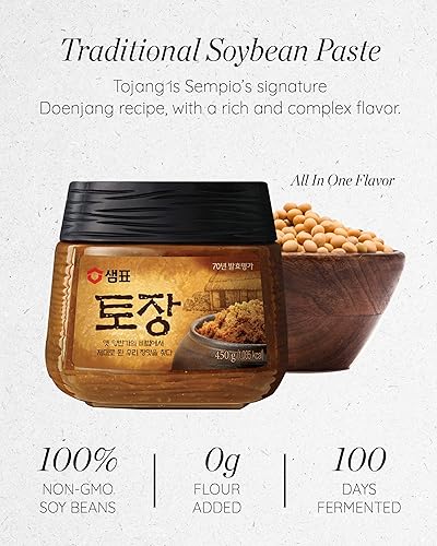 Miniatura 10 de Sempio Tojang Ssamjang - Pasta de soja con mariscos para sopa, concentrada y rica pasta de frijoles hecha con almejas y cangrejo azul para sopas,