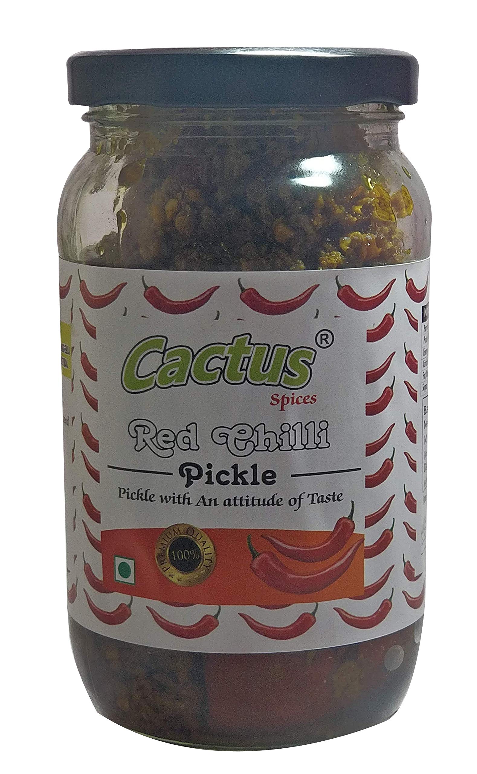 CACTUS SPICES Homemade Red Chilli Pickle - 400G