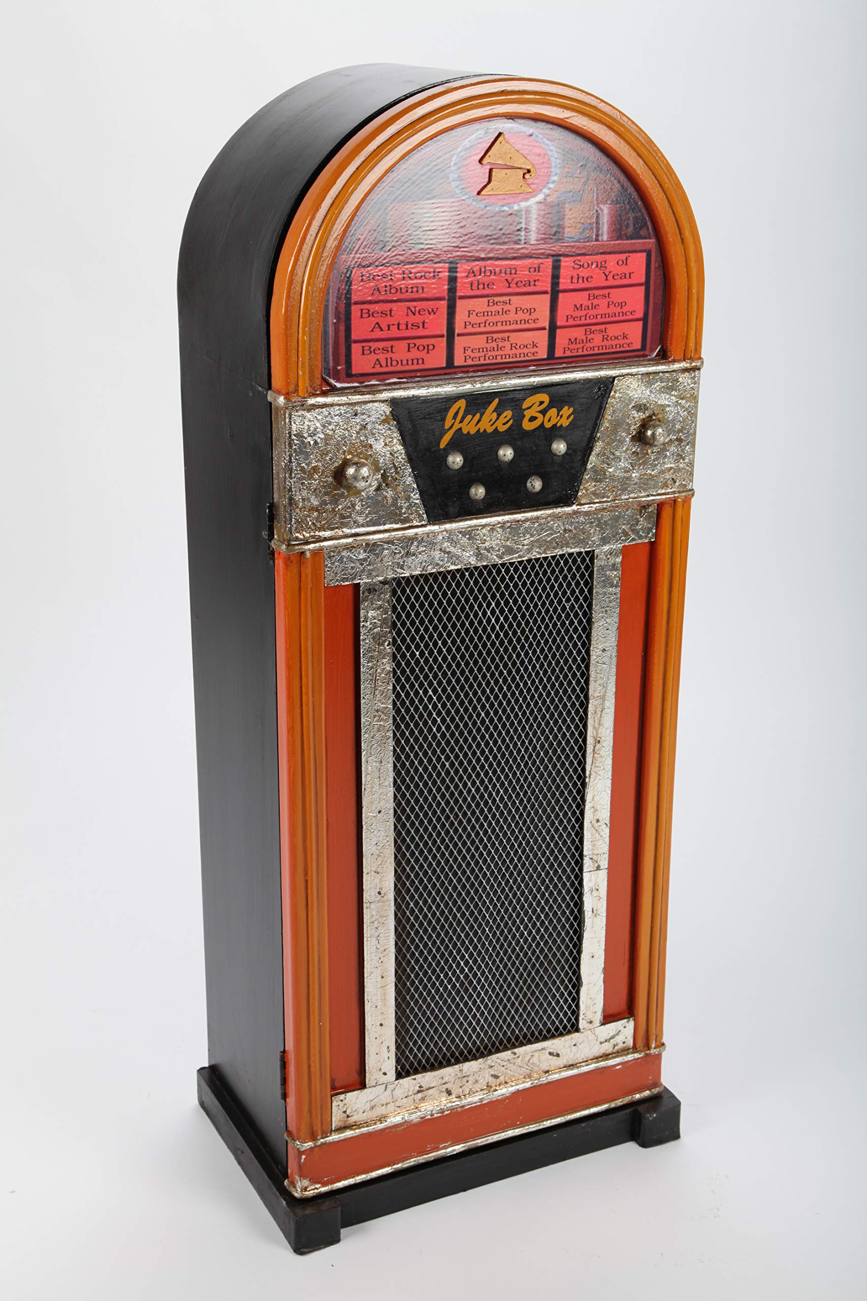 Armadio di design Jukebox retrò arancione/nero 88 cm