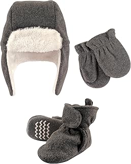 Girls' Trapper Hat, Mitten and Bootie Set