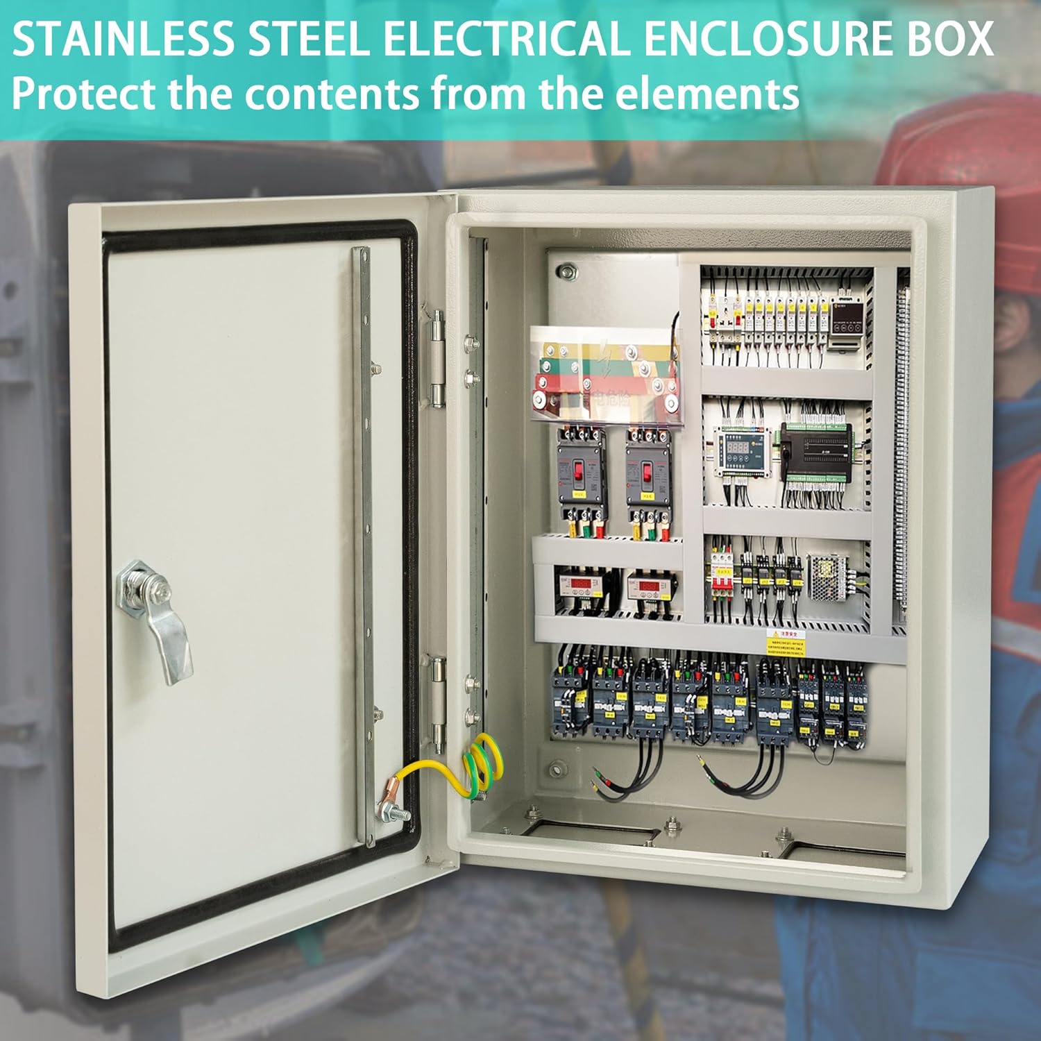 YongChen Electrical Enclosure 12x8x6 inch Carbon Steel Enclosure, 1.5mm Sturdy Steel, IP66 Waterproof & Dustproof Metal Box Electrical for Indoor and Outdoor Wall Mounted