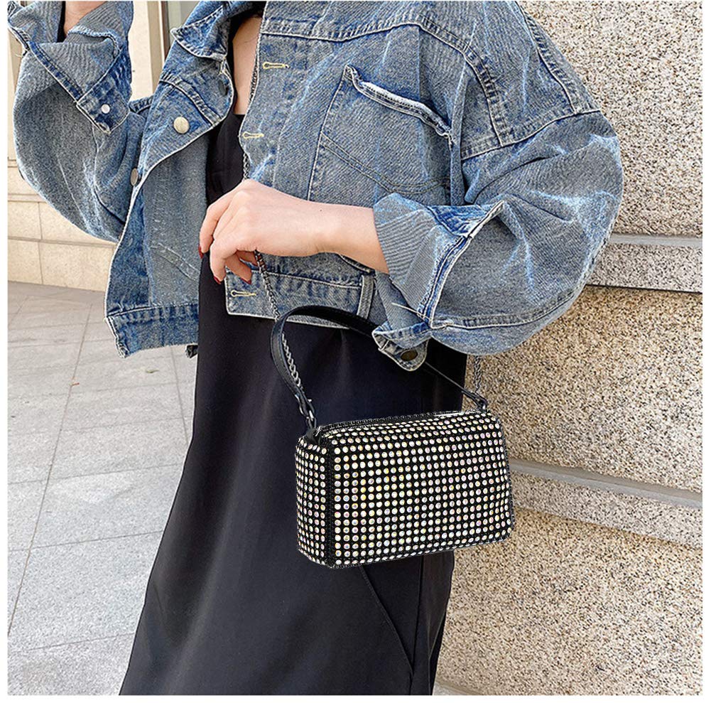 Bling Bling Crystals Evening Clutch Bag for Women Girls Sparkling Crossbody Bag Wedding Prom Party Club Purses Handbags