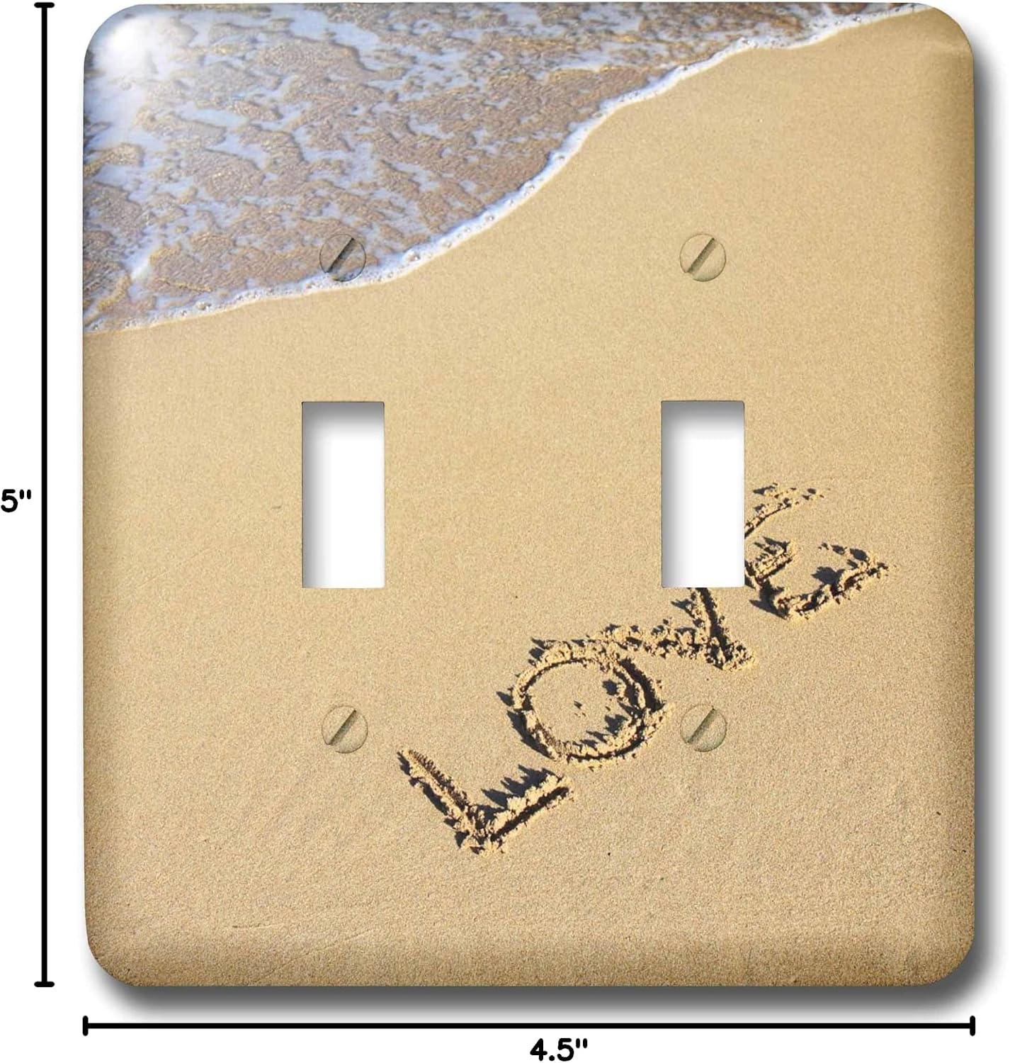 3dRose LLC lsp_47751_2 Love in The Sand- Beaches- Lovable Photography, Double Toggle Switch