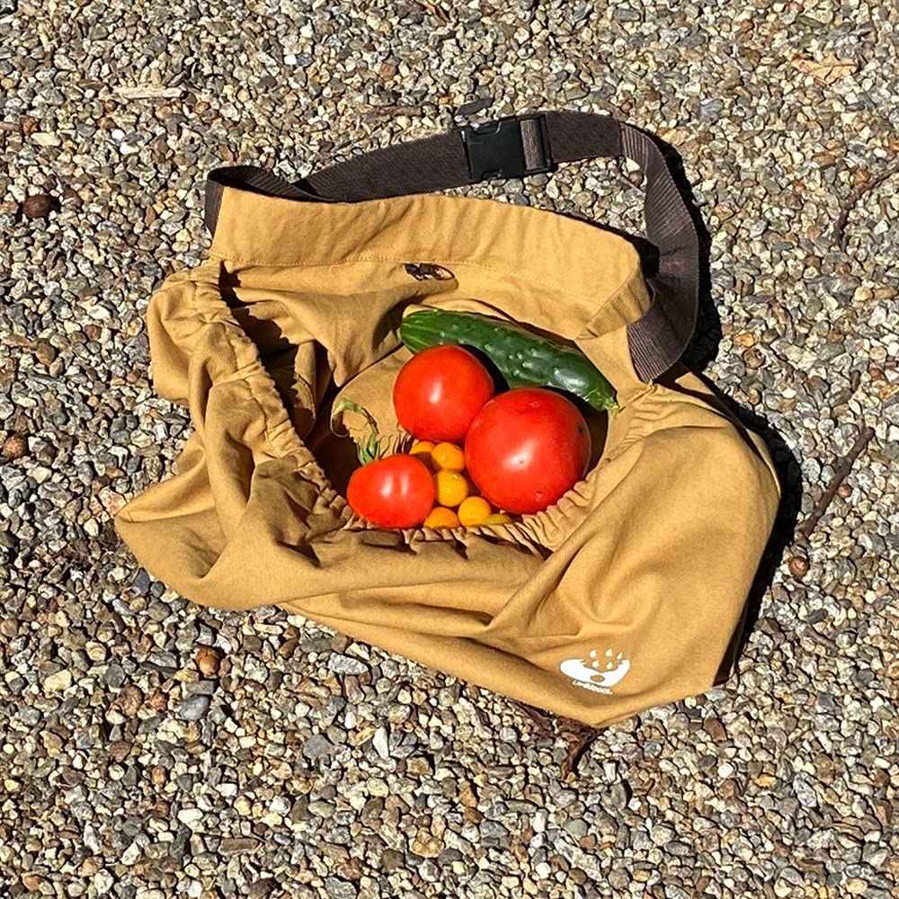 UpBloom Harvest & Weeding - Grembiule con tasche, per raccogliere bacche, da giardino, per raccogliere verdure, frutta, marrone, taglia unica
