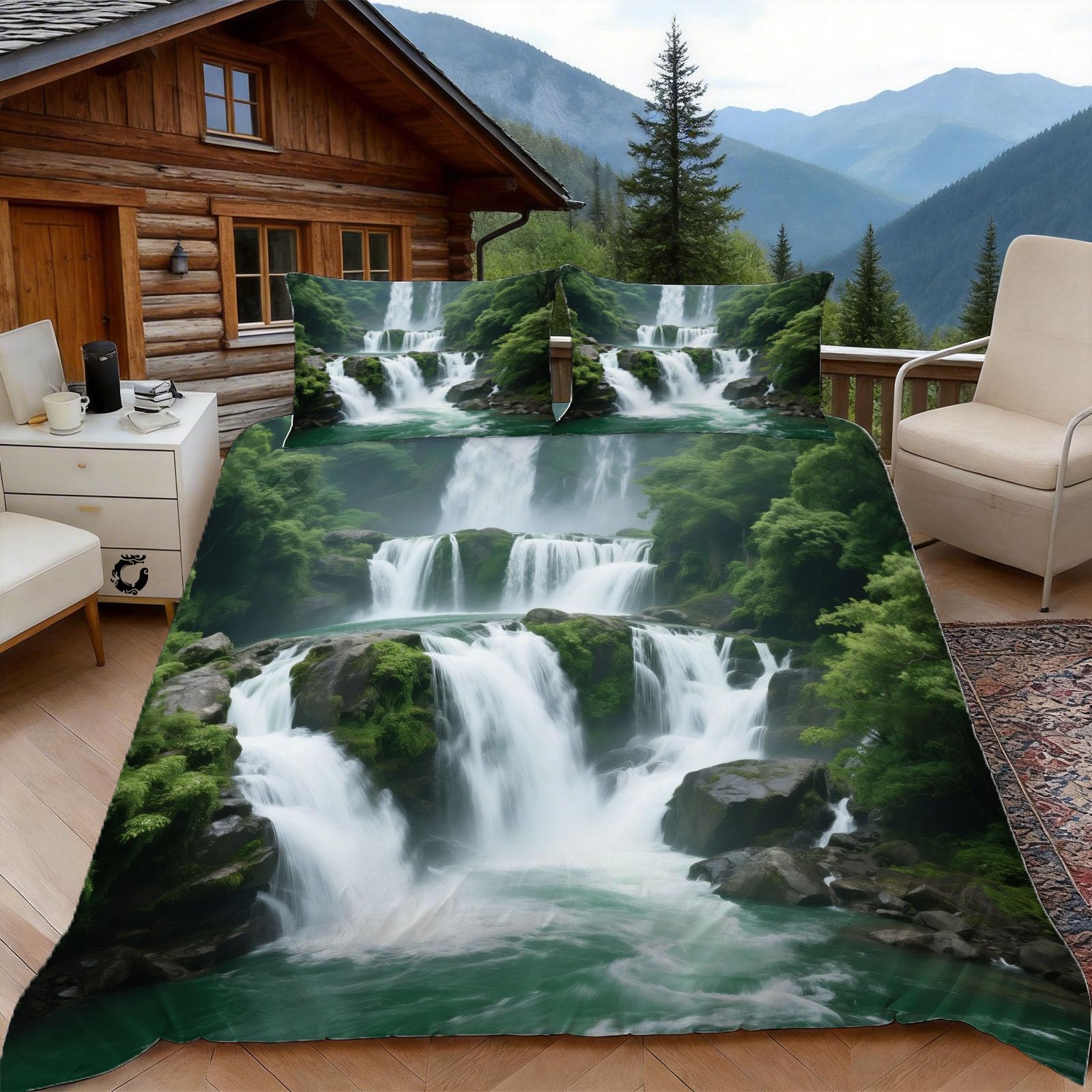 Housse de Couette 200x200 Cascade Zip Facile Fini la Couette qui Glisse