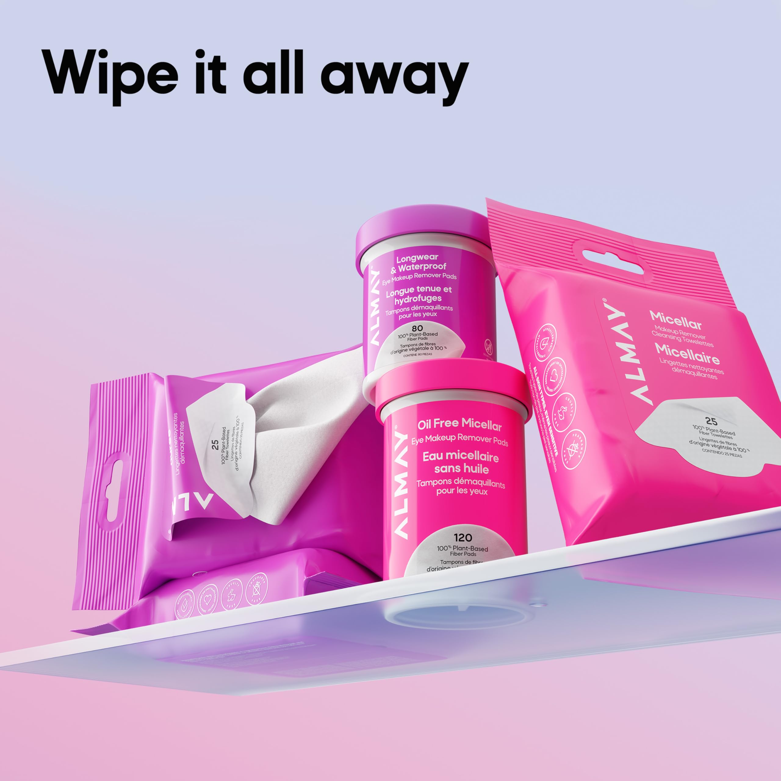 Almay Almohadillas para eliminar el maquillaje de ojos, Biodegradable Longwear & Waterproof, hipoalergénicas, sin fragmentación cruelty, 120 almohadillas (paquete de 1)