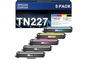 TN227 High Yield Toner Cartridges Set - Work for Brother HL-L3210CW, 5 Pack
