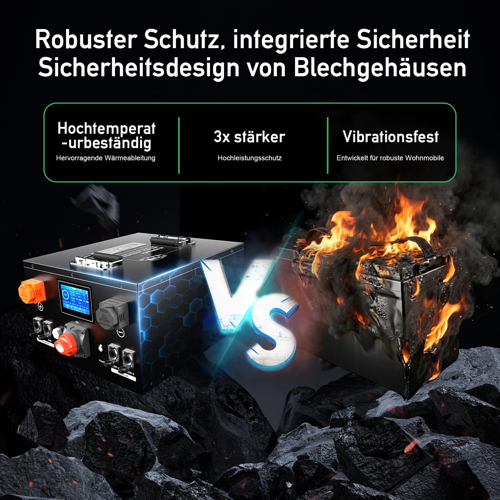 Mjbsan Batteria LiFePO4 da 24 V, 320 Ah, batteria al litio ricaricabile da 8192 Wh con 200 A-BMS integrato, Bluetooth, resistenza alla scarica profonda e bassa autoscarica, per camper, solare