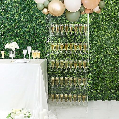 Miniatura 2 de TABLECLOTHSFACTORY Estante acrílico transparente de 5 niveles para copas de vino, soporte de pared para flauta de champán