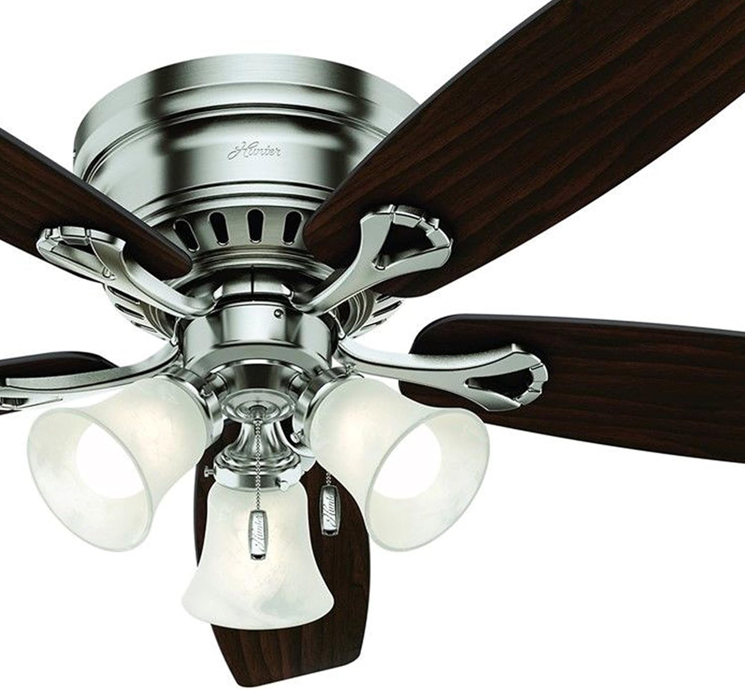 Hunter Fan 52 inch Casual Brushed Nickel Finish Indoor Ceiling Fan with LED Light Kit and Pull Chain (Renewed)
