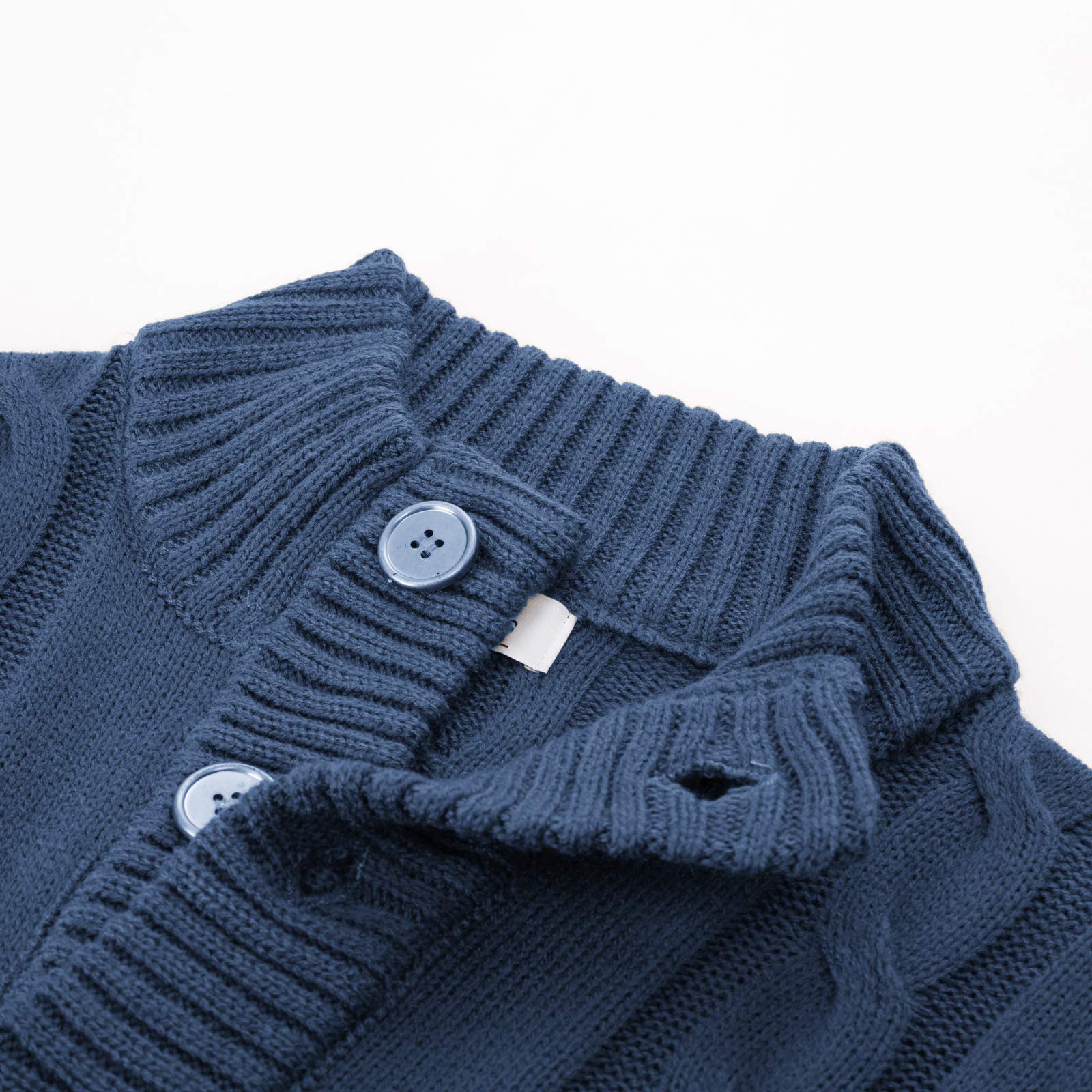 PJ PAUL JONES Cardigan da uomo con chiusura a bottoni, motivo a treccia, con colletto alto a coste, per autunno e inverno