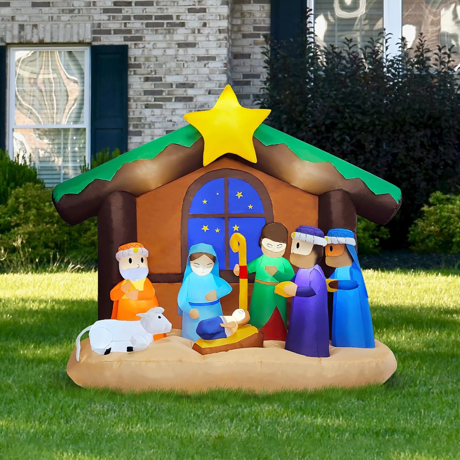 Poolergetic Inflatable Christmas Nativity Scene, 6ft Blow