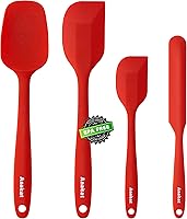 Vista 12 de Anaeat Juego de 2 Espátulas Delgadas de Silicona - Mini Espátulas para Servir Brownies - Volteador Spurtle Antiadherente para Cocinar Fácilmente