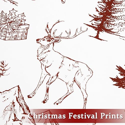 Miniatura 3 de CAROMIO Juego de funda de edredón de Navidad tamaño King, reversible, ropa de cama decorativa de Navidad, edredón rojo de microfibra suave + 2