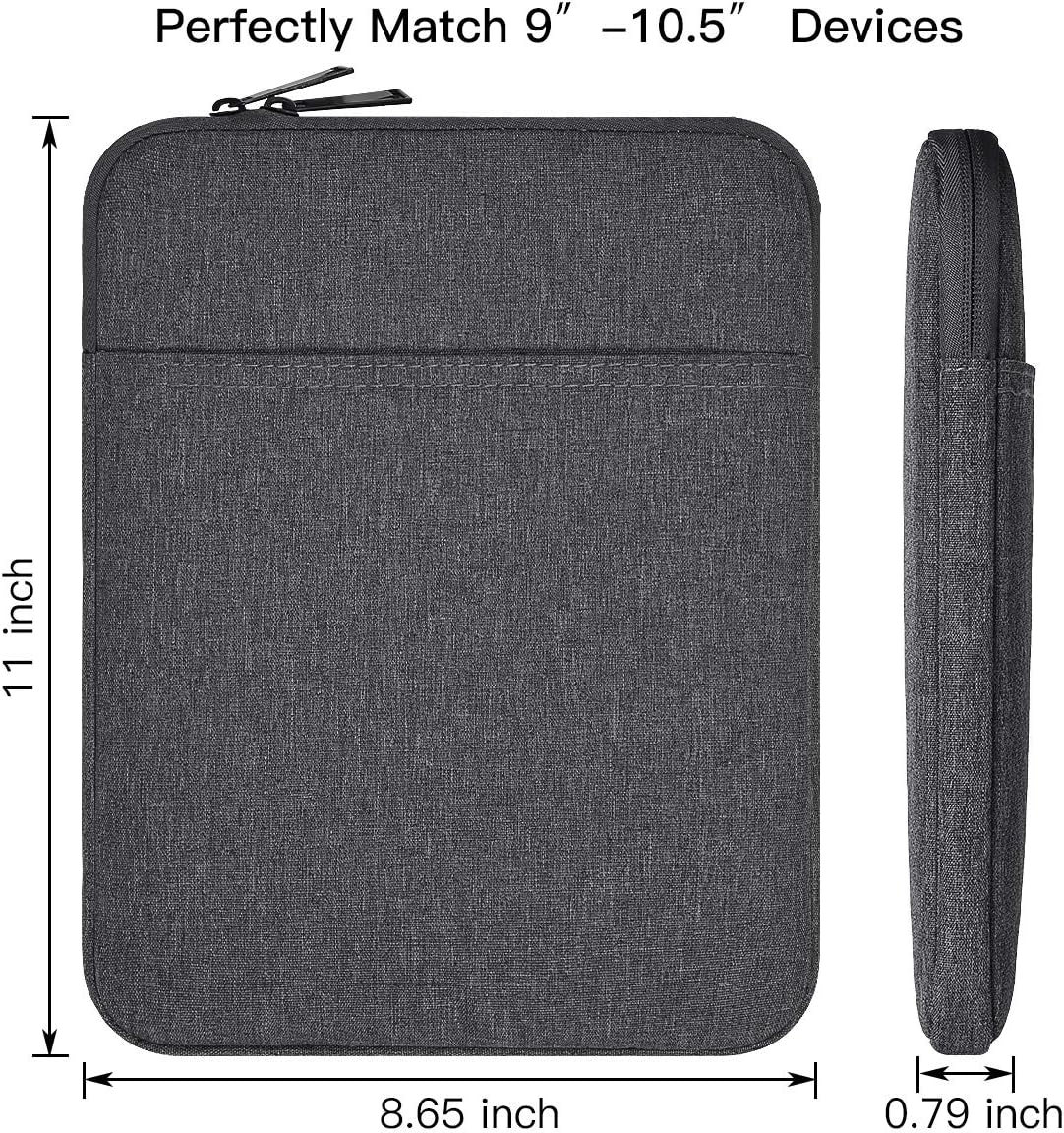 10 Inch Waterproof Tablet Sleeve Case for Lenovo Tab 10, Smart Tab M10 P10 10.1 inch/Samsung Galaxy Tab 10.1 10.5/Surface Go 10, 9-10.5 Inch Android Tablet Protective Sleeve Bag, Space Grey : Electronics