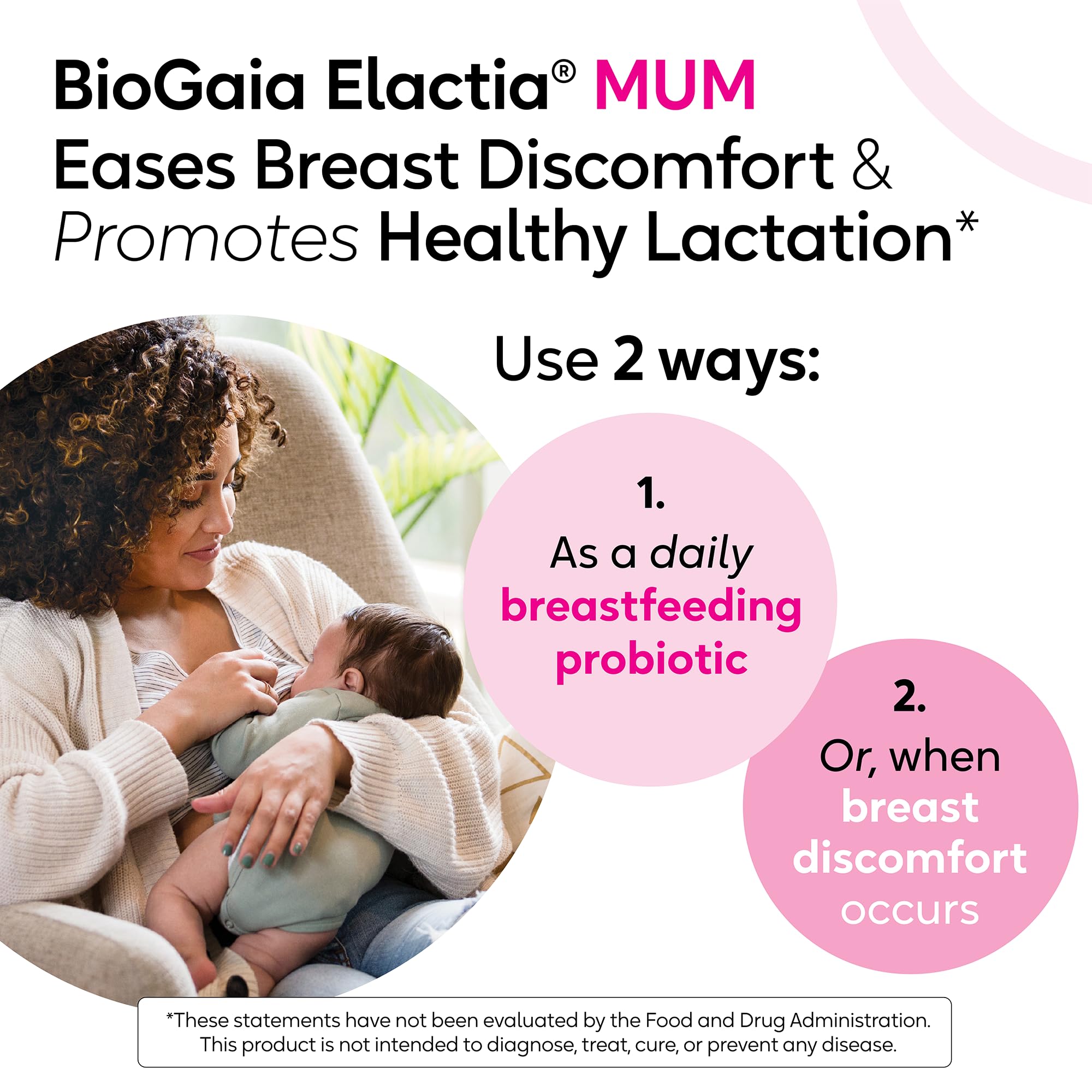 BioGaia Elactia Breastfeeding Probiotic | Lactation Supplements | Newborn Essentials and Probiotics for Both Mom & Baby | Daily Supplement for Healthy Lactation | 30 Count | Breastfeed Happy — Amazon image 3
