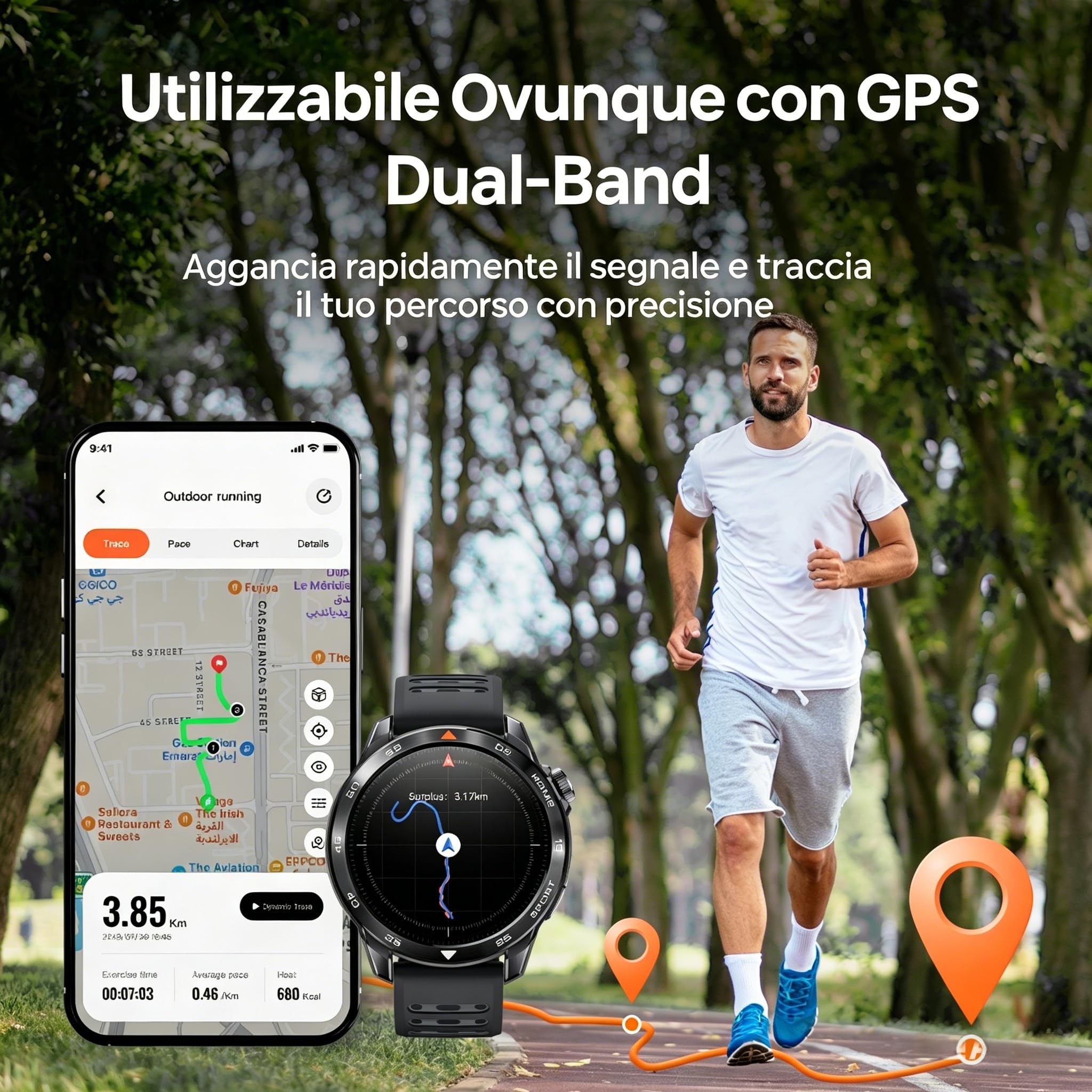 Mibro GS Pro2 Smartwatch Running - AMOLED 1.43” con GPS Dual Band - Coach Intelligente, Analisi Completa della Corsa, resistenza 5ATM, 20 Giorni Autonomia, Orologio Sportivo per Padel, Grigio Scuro