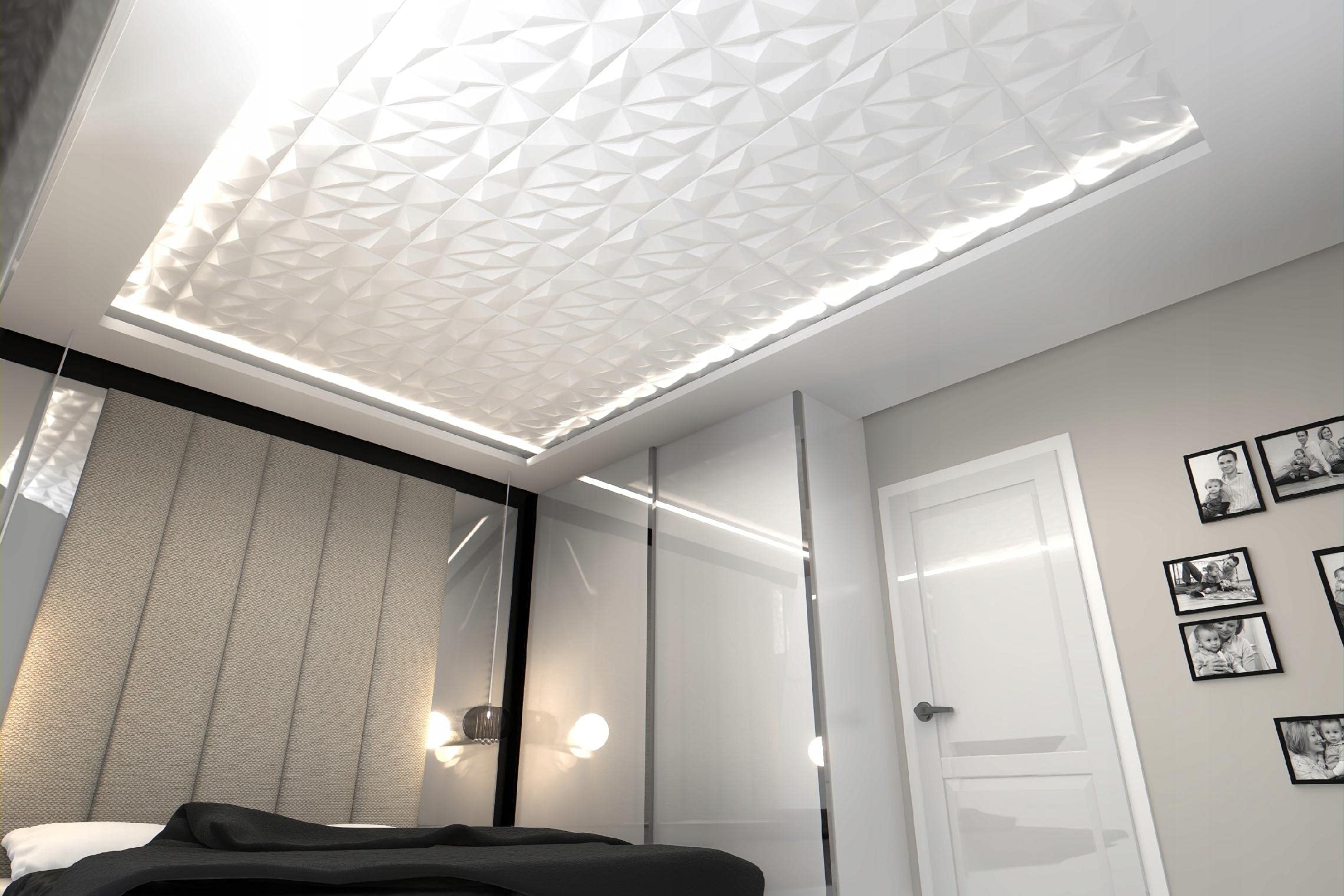 Deccart - Panneaux Muraux 50x50 cm - Panneau mural 3D Décoratif en EPS-Polystyrène - Plaque murale decorative - Décoration murale - Relief texturé - Wall Panel - Deco Mur - Blanc, 5 m², 20 pièces