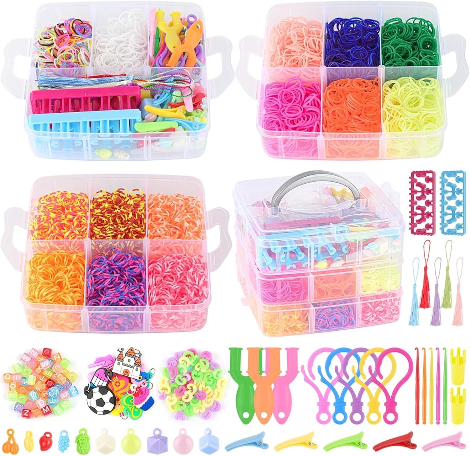 Yiodauh Bracelet Making Kit DIY Handmade Rubber Band Twist Loom Set, Kit, Friendship Bracelet Maker Craft