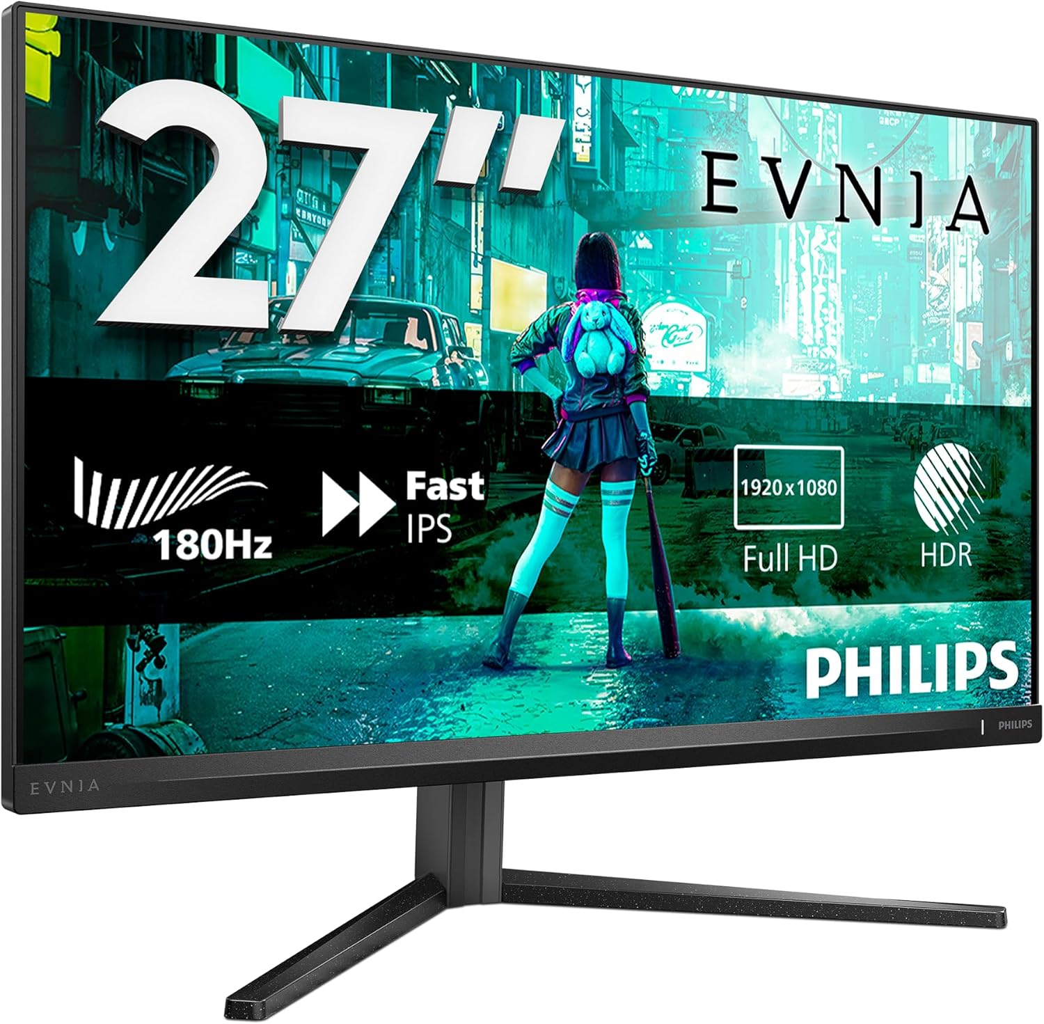 Philips 27M2N3200AM Monitor da gioco Full HD da 27 pollici, 180 Hz, 1 ms GtG, FreeSync Prem., G-Sync Comp. (1920×1080, 2x HDMI, DisplayPort) Nero/Grigio