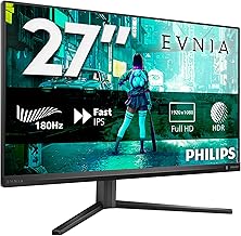 Philips Evnia 27M2N3200AM - 27 Zoll Full HD Gaming Monitor, 180 Hz, 1 ms, FreeSync Prem., G-Sync comp., HDR10 (1920x1080, 1x DisplayPort 1.4, 2X HDMI 2.0) schwarz-grau