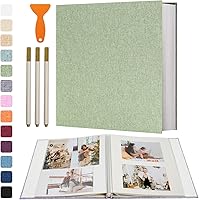 Vista 43 de Vienrose Álbum de fotos grande autoadhesivo para fotos de 4x6 8x10 10x12, álbum de recortes DIY, 40 páginas adhesivas con un bolígrafo metálico, Gris