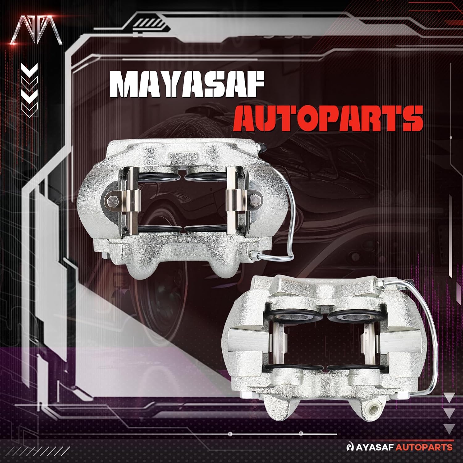 MAYASAF 184404 184405 Front Brake Caliper Passenger & Driver Side Caliper Assembly for Ford 1967 Mustang/1967 Fairlane/1967 Falcon/1967 Ranchero, for Mercury 1967 Comet
