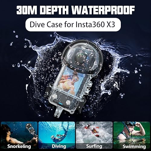 Miniatura 7 de Accesorios Kits para Insta360 X3 Carcasa Impermeable Buceo Caso Flotador Mango Silicona Cubierta Protector Lente Soporte Brazo