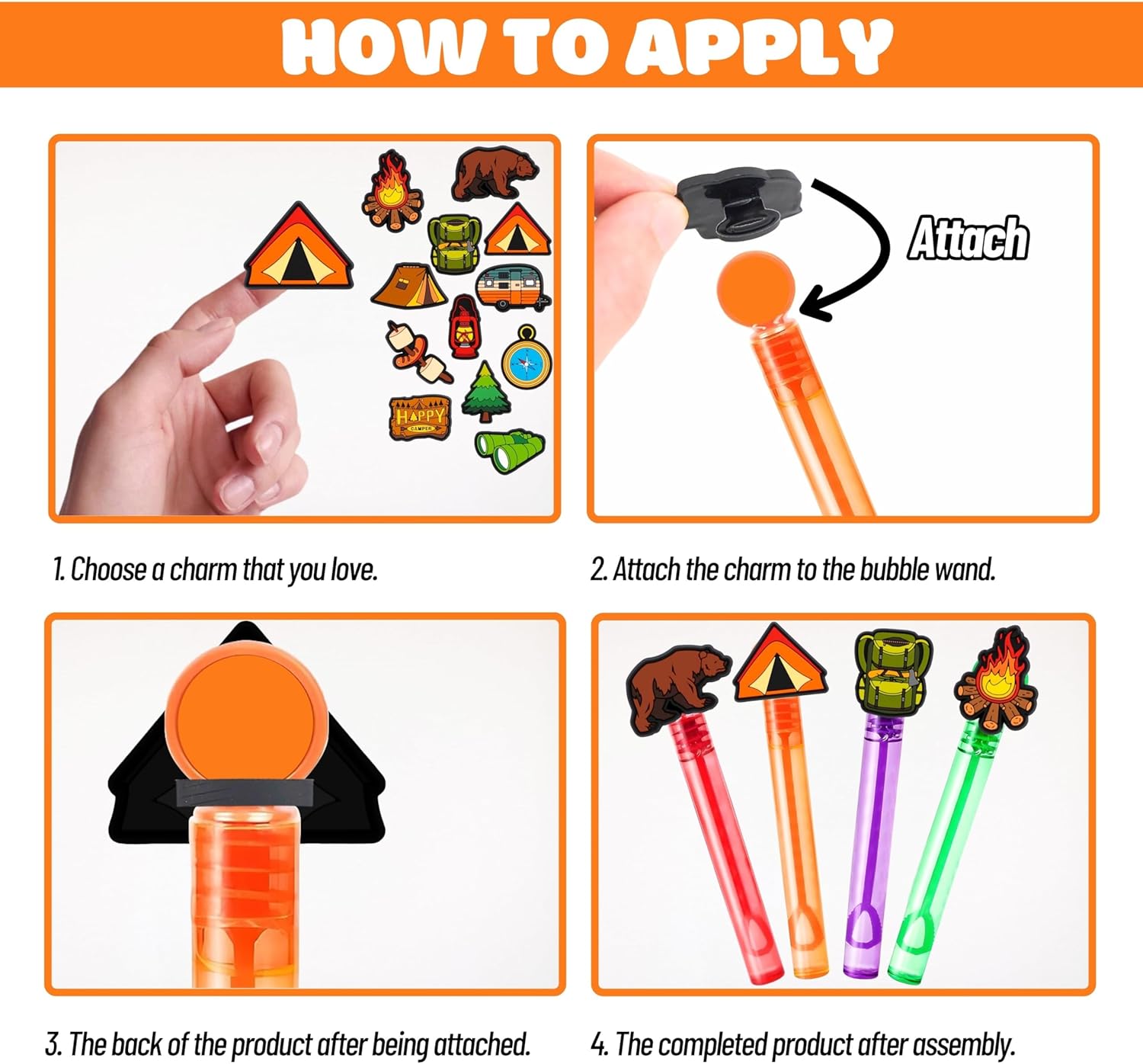 Camping Party Favors for Kids – 24PCS Outdoor Adventure Bubble Wands, Great for Birthday Supplies, Pinata Fillers, Goodie Bags & Classroom Rewards