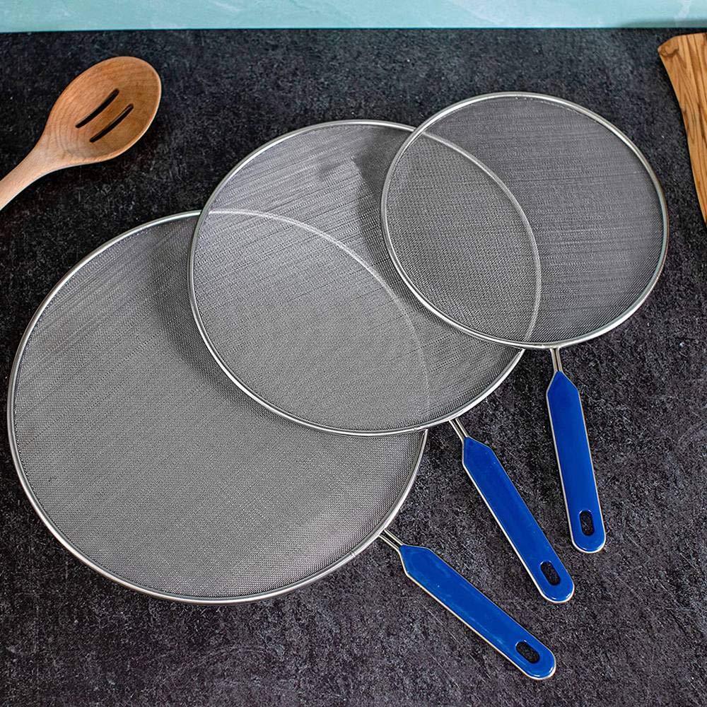 Yuemsh 3 Pack Grease Splatter Screen for Frying Pan Cooking,Stainless Steel Guard,Hot Oil Shield to Stop Prime Burn - Image 4