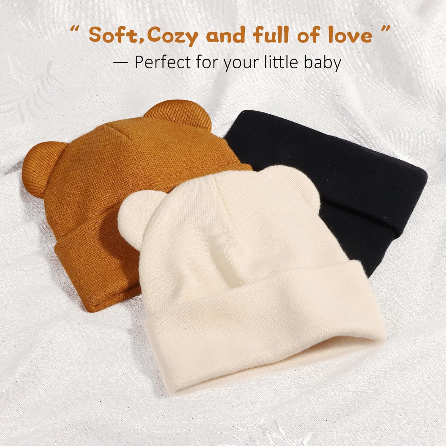Baby Winter Beanie Hat,Kids Cute Bear Ears Soft Knit Beanie for Infant Boys Girl Warm Winter Hat Caps - Image 5