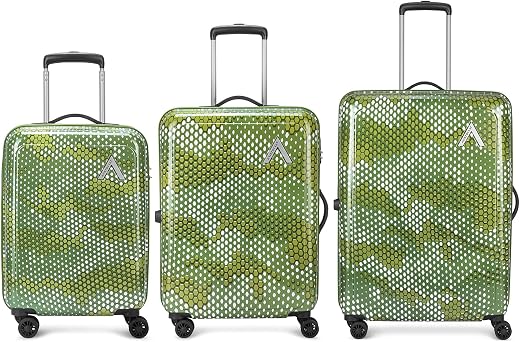 Aristocrat Combat Set of 3 Trolley Bag, Small + Medium + Large Suitcase | Combination Lock | 8 Wheels | 3 Years Internatio...