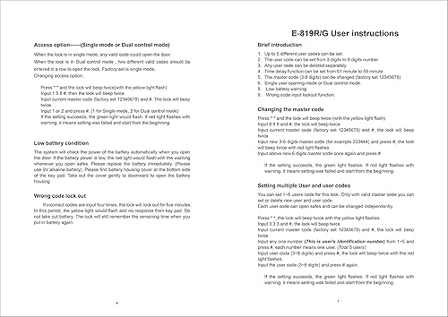 Miniatura 7 de YOSEC Reemplazo de bloqueo seguro para armas, bloqueo seguro elecctronic 5 código de usuario y 1 código maestro con retardo de 0-59 minutos