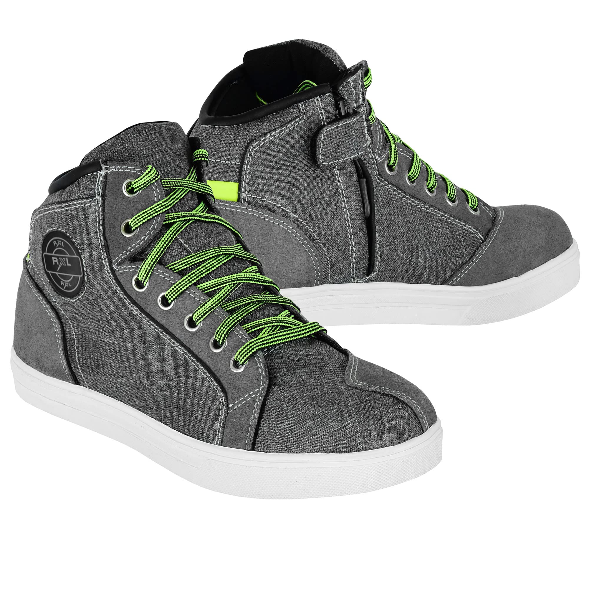 REXTEK Motorcycle Motorbike Boots for Men Motorbike Shoes Non-slip Sole Reinforced Armoured Fashion Sneakers Grey