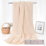 Nydotd Women Summer Cotton Linen Scarf Crinkle Long Beach Shawl Wrap hijab with Fringe