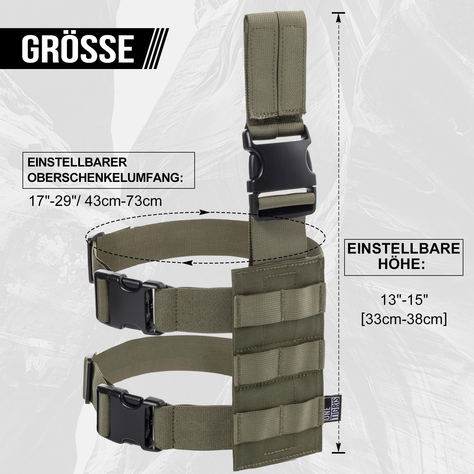 OneTigris Taktische Molle Beinplatte Beinplatform für Pistolenholster