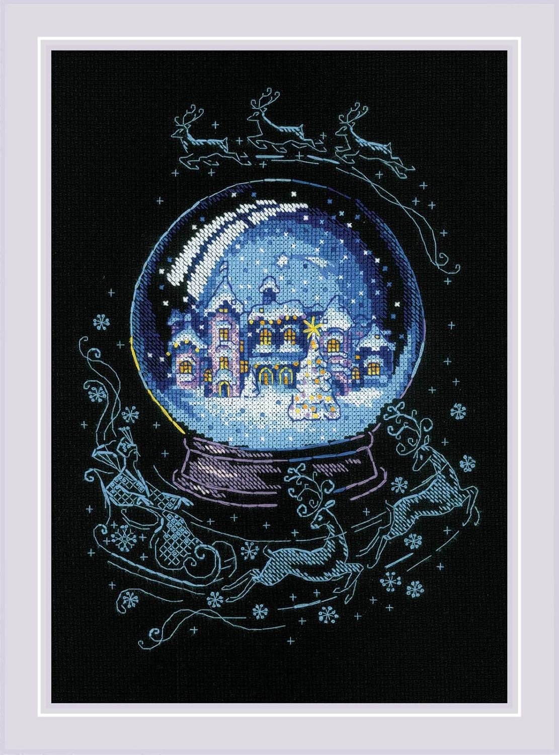 RIOLIS - Winter Fairy Tale 2151, Christmas Cross Stitch Kits 8¼"x11¾, Cross Stitch for Beginners & Advanced, Crossstitch Kits for Adults, Counted Stitching Kits, Embroidery Kit Christmas