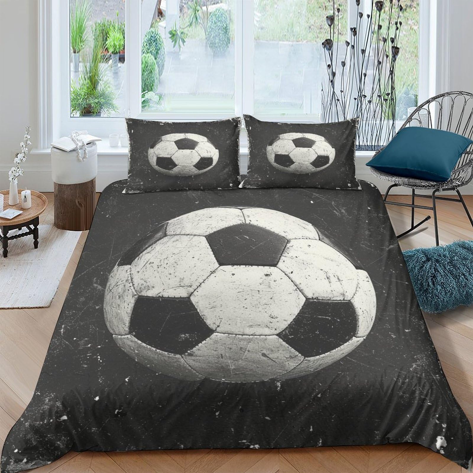 Parure de couette football 200x200 le cadeau parfait pour chambre d'enfant et ado fan de foot