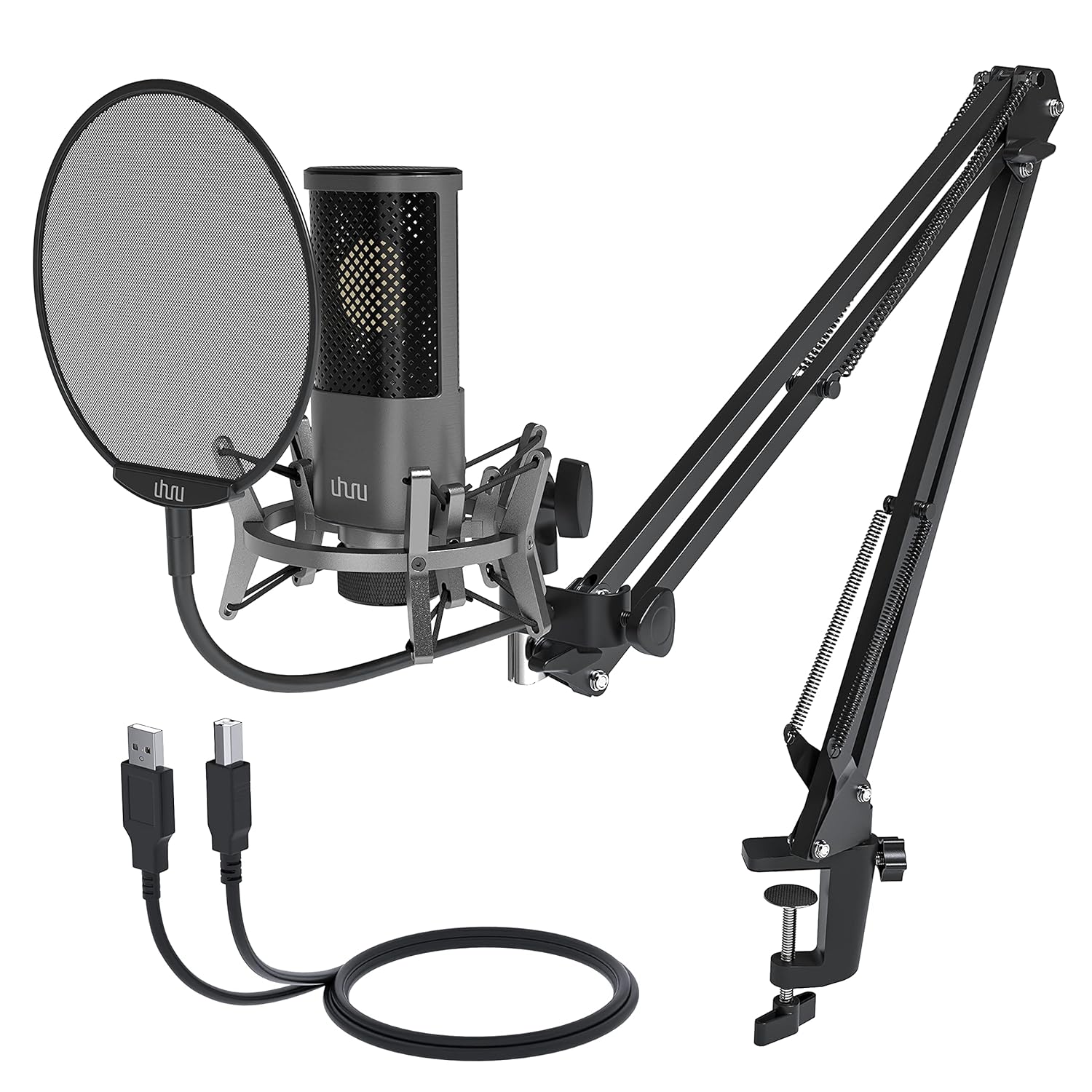 (Refurbished) UHURU UM1000 Condenser USB Mic for PC, Singing, and
