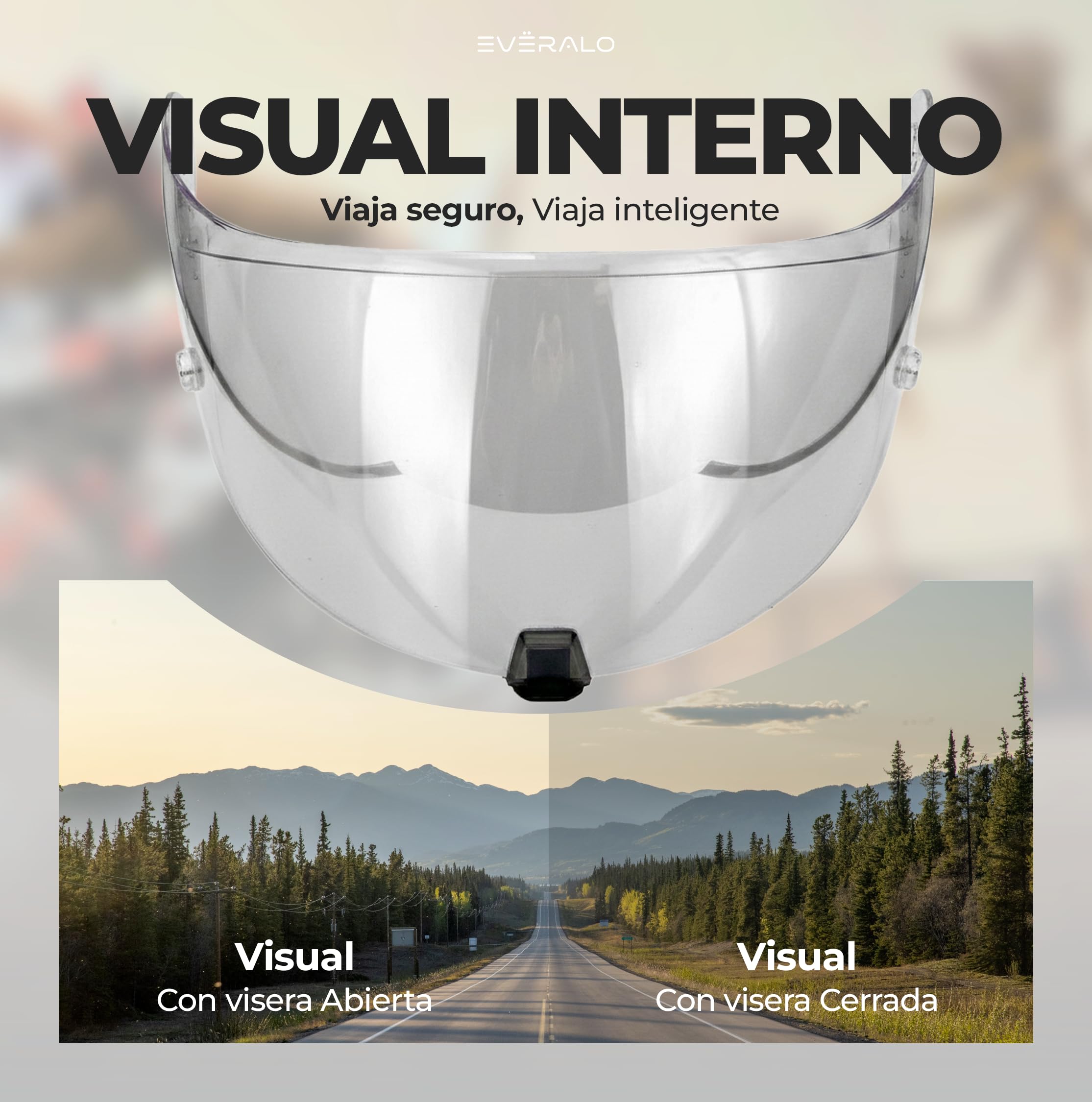 Everalo Visera compatible con Scorpion Exo 520-1400 - 391 - R1 Air (Cromo Espejo) — view 6