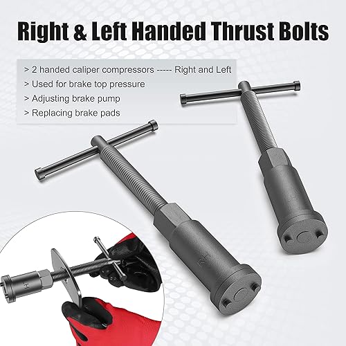 Miniatura 3 de MOSTPLUS Pinza de freno de disco universal, herramienta de respaldo de viento y juegos de compresión de pistón, 26 piezas (rojo)